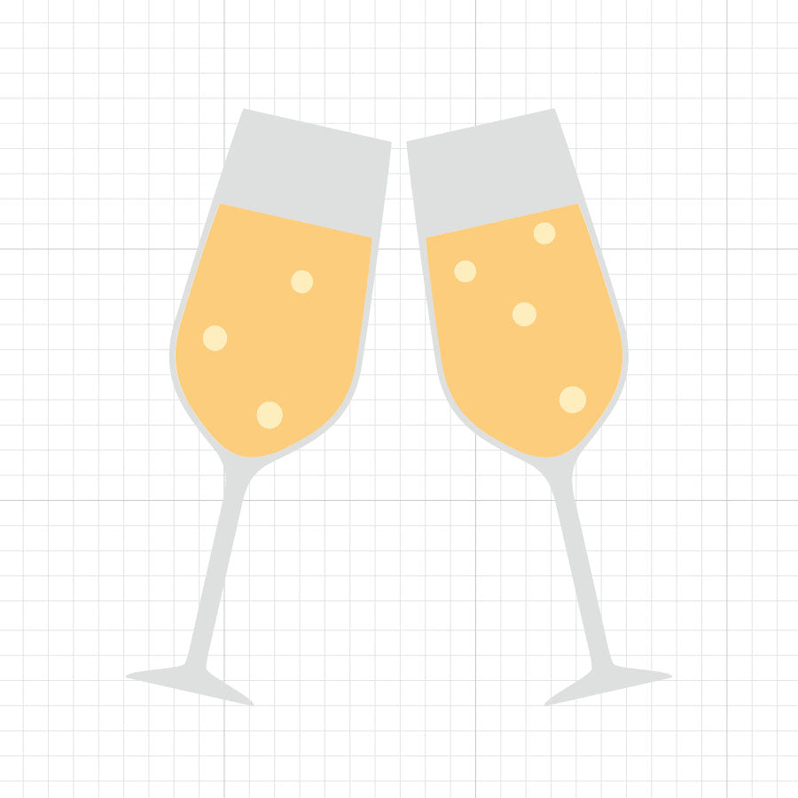 Champagne Glasses Wedding PNG Illustration