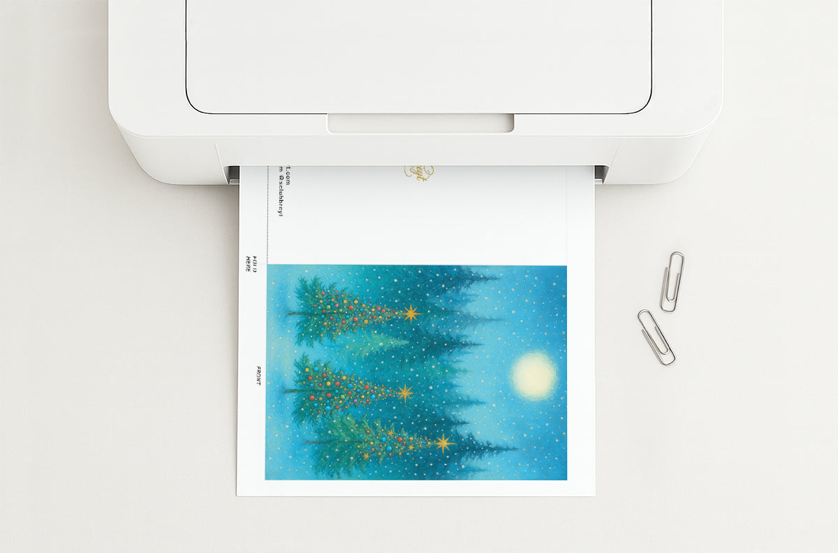 Enchanted Forest Printable Christmas Greeting Card