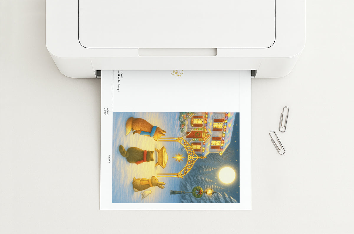 Guided Star Printable Christmas Greeting Card