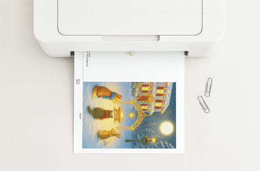 Guided Star Printable Christmas Greeting Card