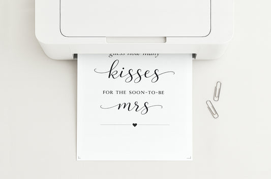Pucker Up Guess How Many Kisses Wedding Table Sign Printable 8x10