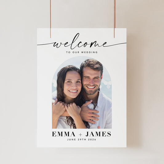 Editable Wedding Photo Welcome Sign Template