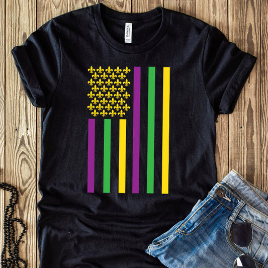 Mardi Gras Flag PNG Sublimation Design
