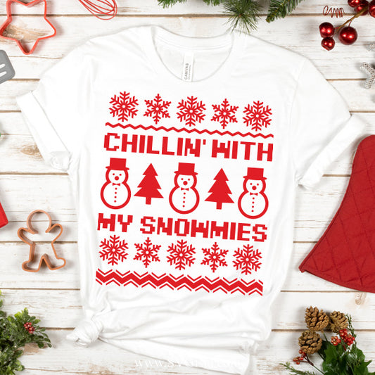 Chillin With My Snowmies Christmas PNG Sublimation Design