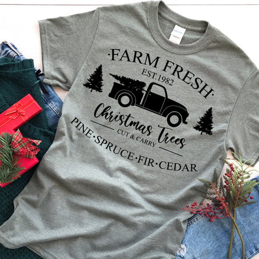Farm Fresh Christmas Trees PNG Sublimation Design