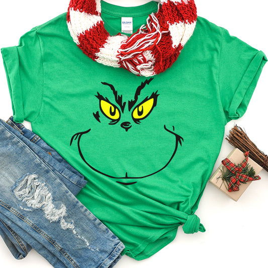 Grinch Face Christmas PNG Sublimation Design