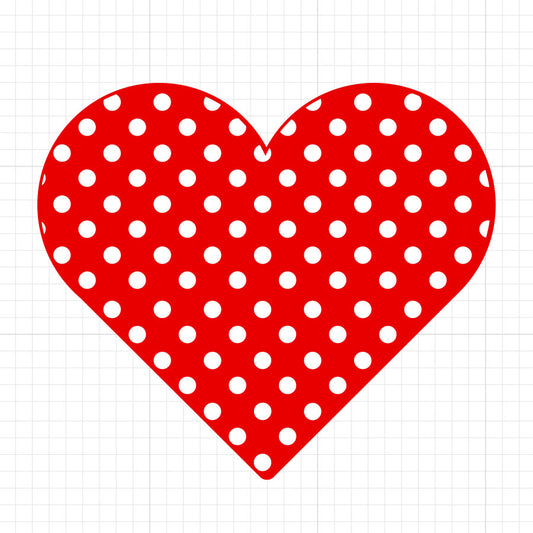 Polka Dot Heart Valentines PNG Illustration
