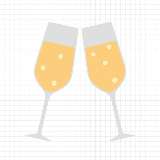 Champagne Glasses Wedding PNG Illustration