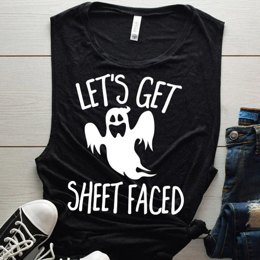 Let's Get Sheet Faced Halloween PNG Sublimation Design