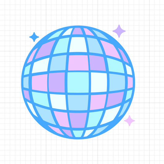 Mirror Ball Birthday PNG Illustration
