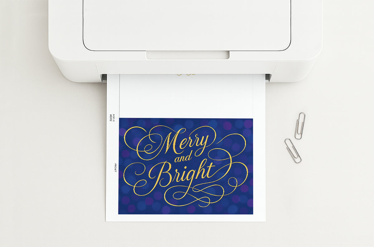Bright Holiday Printable Christmas Greeting Card