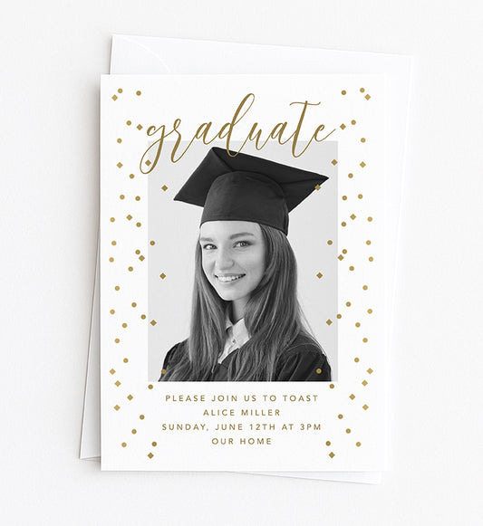 Editable Graduation Photo Card Template