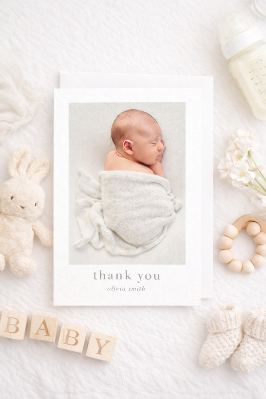 Editable Baby Thank You Photo Card Template