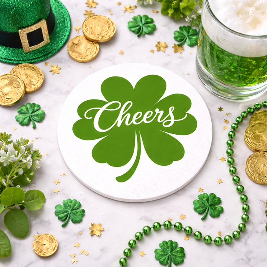 Cheers Clover Coaster Printable Template