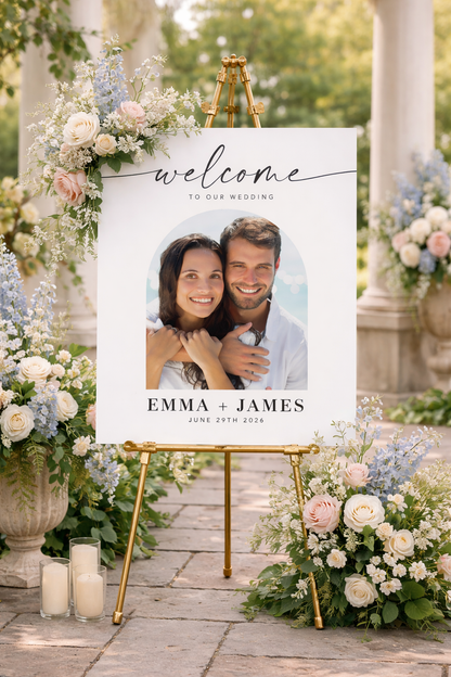 Editable Wedding Photo Welcome Sign Template