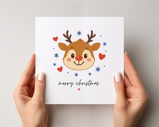 Deerly Yours Simple Printable Christmas Card