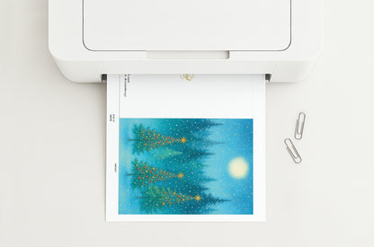 Enchanted Forest Printable Christmas Greeting Card