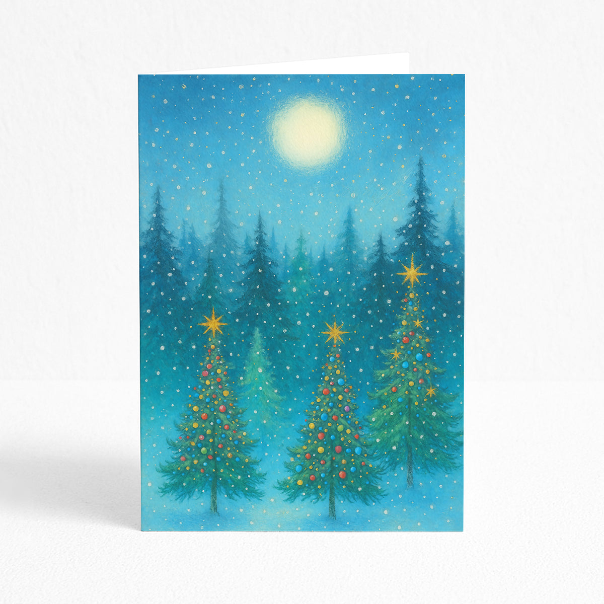 Enchanted Forest Printable Christmas Greeting Card