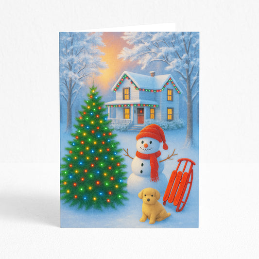 Festive Wonder Printable Christmas Greeting Card