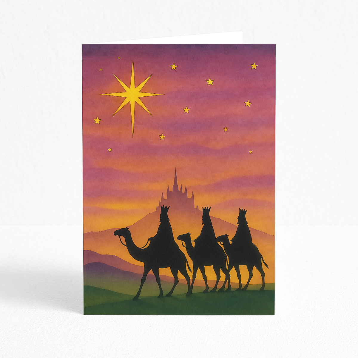 Follow The Star Printable Christmas Greeting Card