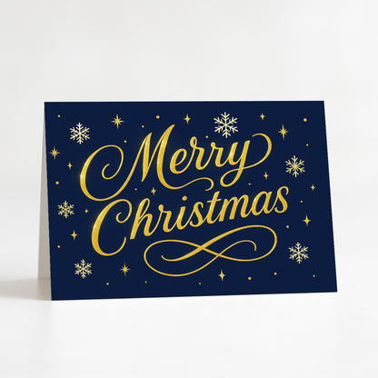 Golden Magic Printable Christmas Greeting Card