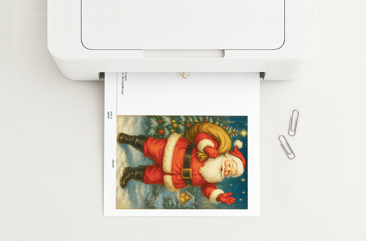 Greetings From Santa Printable Christmas Greeting Card