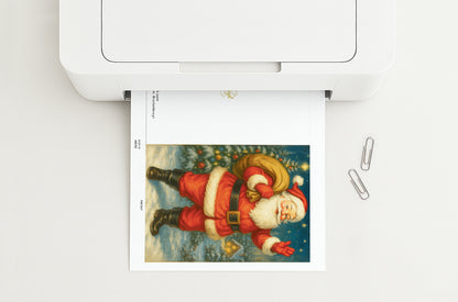 Greetings From Santa Printable Christmas Greeting Card