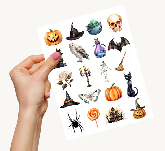 Pumpkin Parade Halloween Printable Sticker Sheet