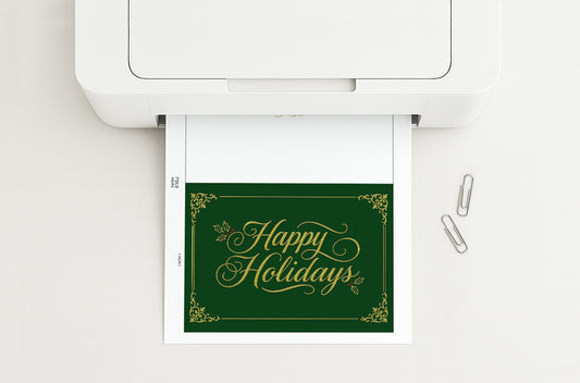 Mistletoe Glow Printable Christmas Greeting Card