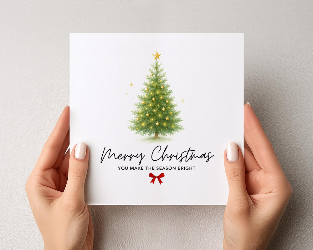 Peaceful Pine Simple Printable Christmas Card