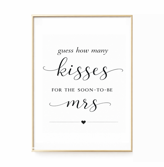 Pucker Up Guess How Many Kisses Wedding Table Sign Printable 8x10