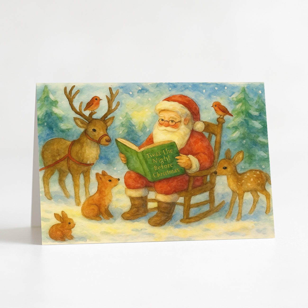Santas Storytime Printable Christmas Greeting Card