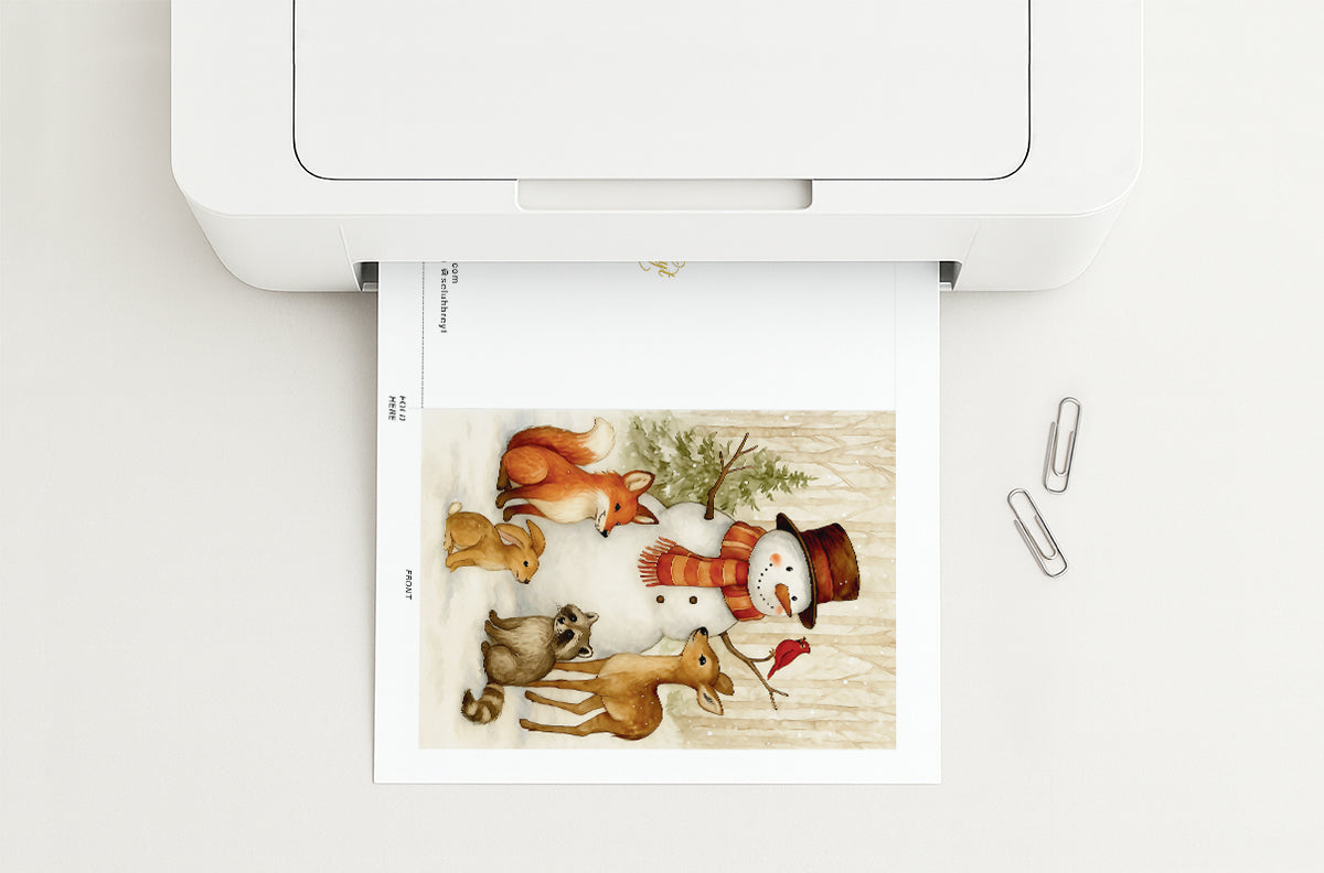 Snowy Pals Printable Christmas Greeting Card