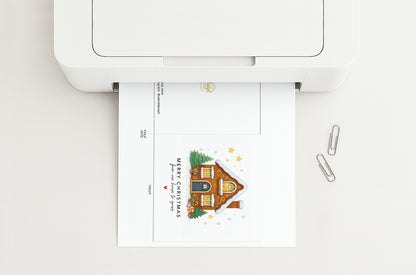 Sweet House Simple Printable Christmas Card