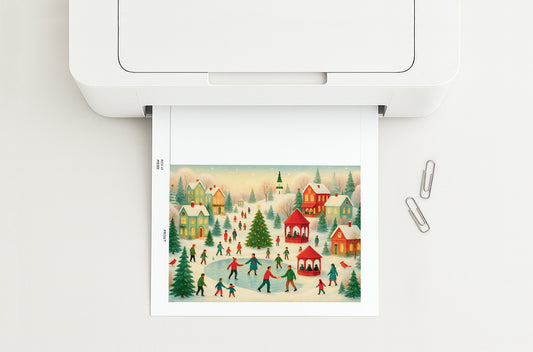 Winter Whimsy Printable Christmas Greeting Card