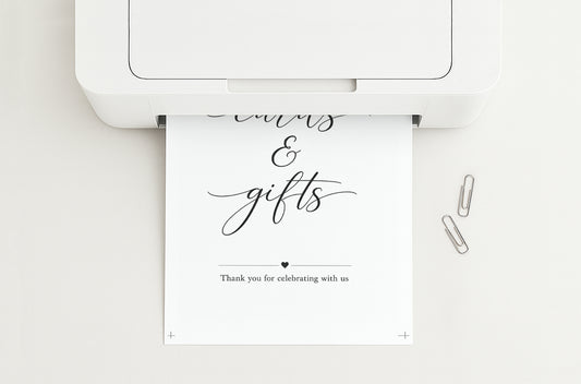 With Love Cards and Gifts Table Sign Printable 8x10