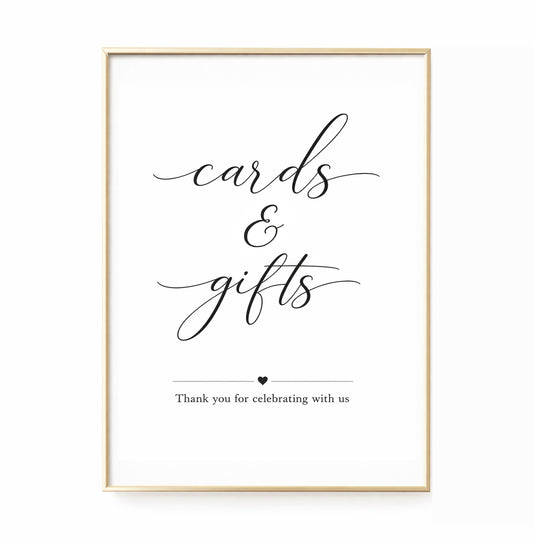 With Love Cards and Gifts Table Sign Printable 8x10