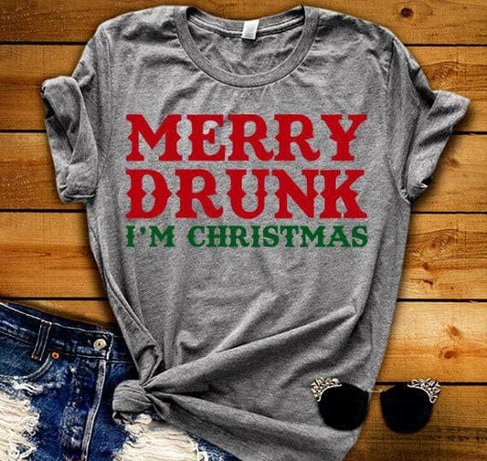Merry Drunk Christmas PNG Sublimation Design